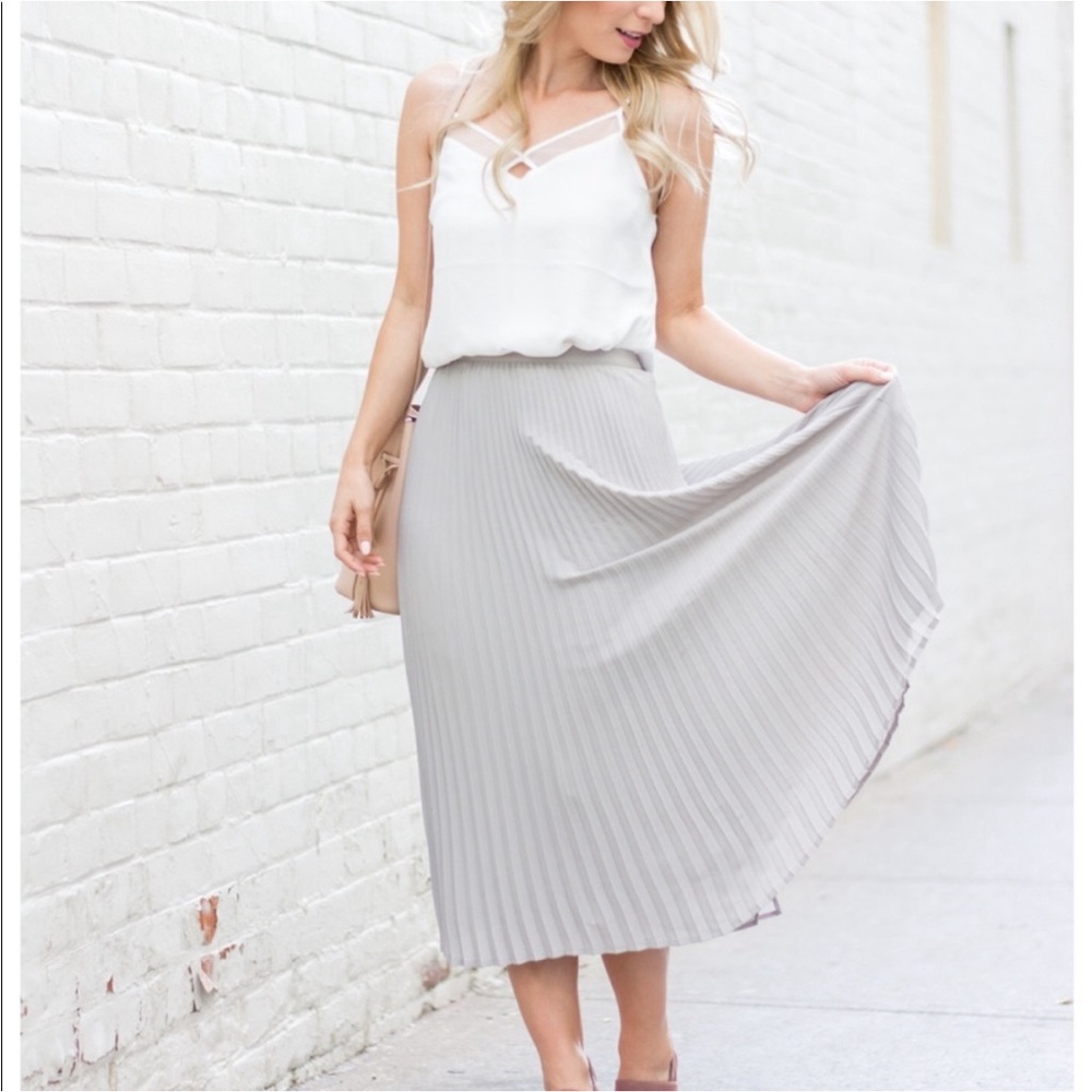 Babaton Jude midi skirt cottony feel marled grey xs - Picture 3 of 3
